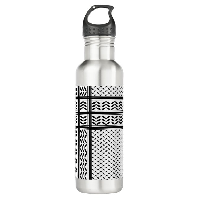 Keffiyeh Symbol of Palestine Resistance Pattern 710 Ml Water Bottle (Front)