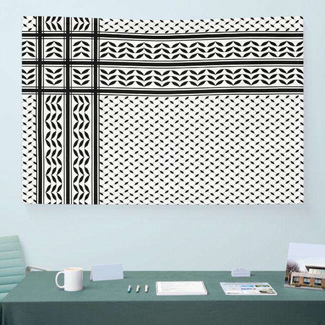 Keffiyeh Symbol of Palestine Resistance Pattern Banner (Tradeshow)