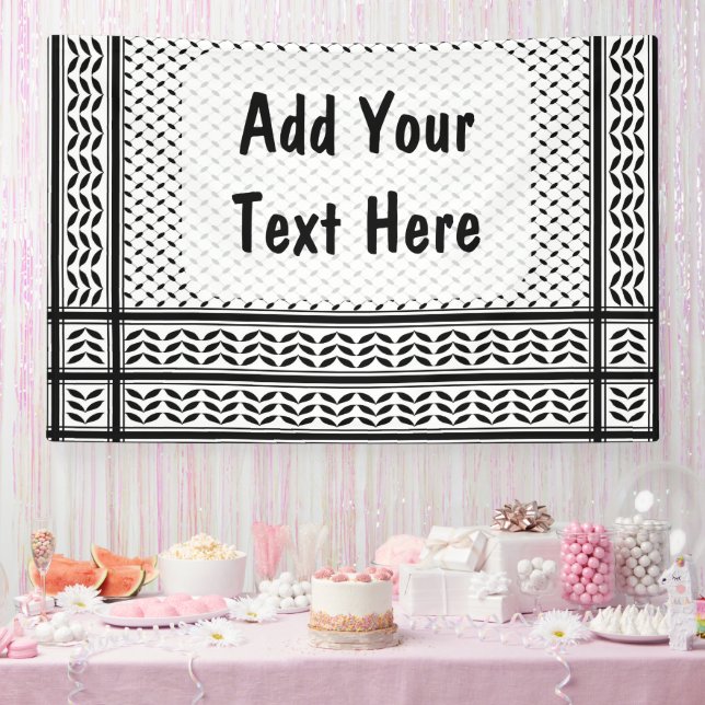 Keffiyeh Symbol of Palestine Resistance Pattern Banner (Party)