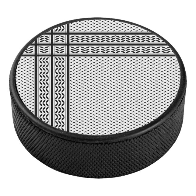 Keffiyeh Symbol of Palestine Resistance Pattern Hockey Puck (3/4)