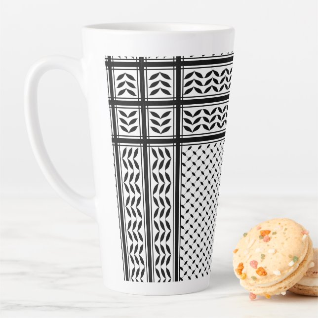 Keffiyeh Symbol of Palestine Resistance Pattern Latte Mug (In Situ)