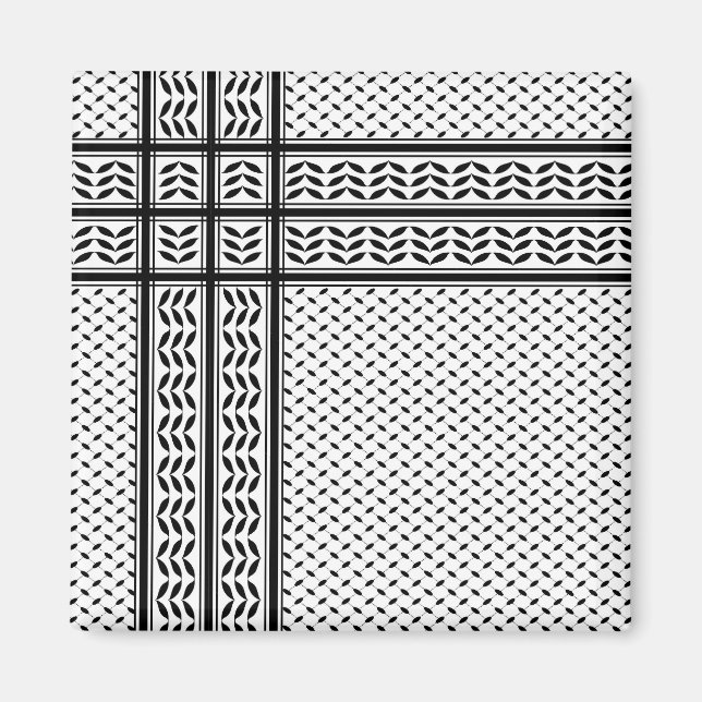 Keffiyeh Symbol of Palestine Resistance Pattern Magnet (Front)