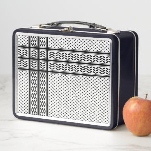 Keffiyeh Symbol of Palestine Resistance Pattern Metal Lunch Box