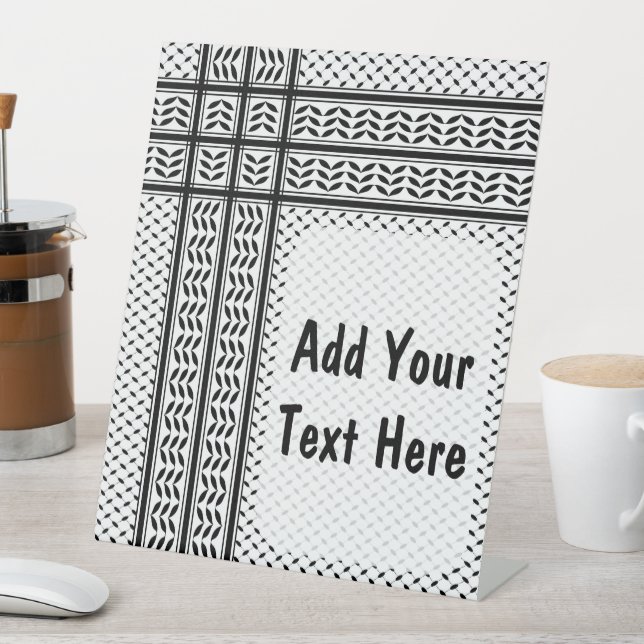 Keffiyeh Symbol of Palestine Resistance Pattern Pedestal Sign (In SItu)