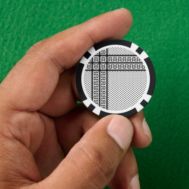 Keffiyeh Symbol of Palestine Resistance Pattern Poker Chips (Hand)