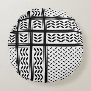 Keffiyeh Symbol of Palestine Resistance Pattern Round Cushion