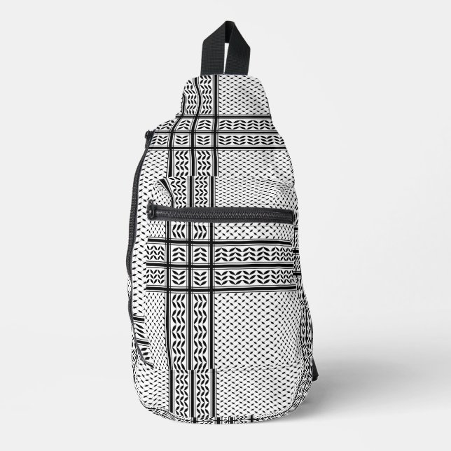 Keffiyeh Symbol of Palestine Resistance Pattern Sling Bag (Front)