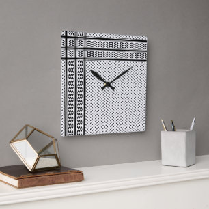 Keffiyeh Symbol of Palestine Resistance Pattern Square Wall Clock