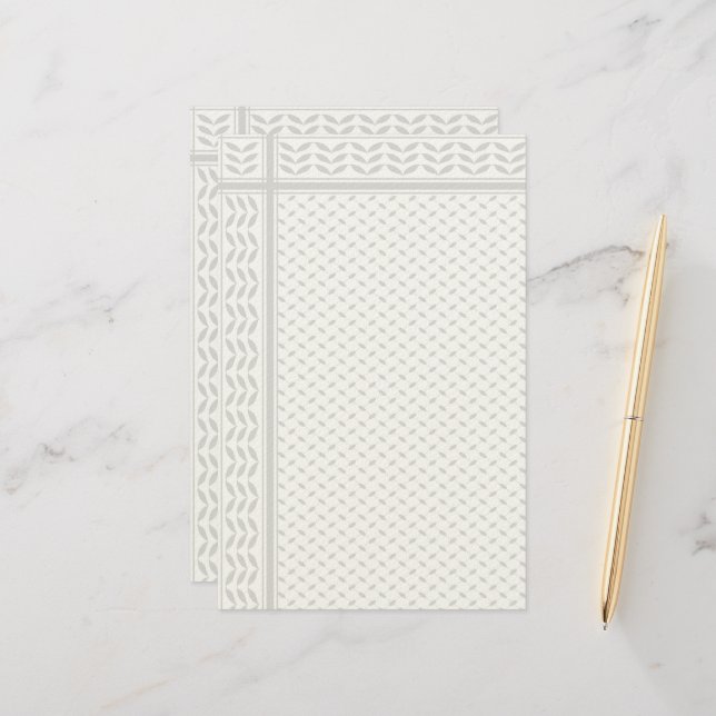 Keffiyeh Symbol of Palestine Resistance Pattern Stationery (Front/Back In Situ)
