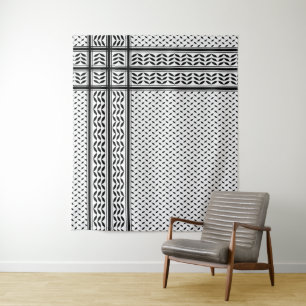 Keffiyeh Symbol of Palestine Resistance Pattern Tapestry