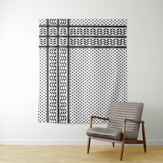 Keffiyeh Symbol of Palestine Resistance Pattern Tapestry (In Situ)