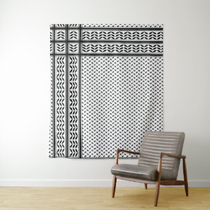 Keffiyeh Symbol of Palestine Resistance Pattern Tapestry