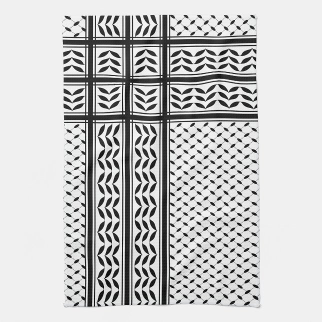 Keffiyeh Symbol of Palestine Resistance Pattern Tea Towel (Vertical)