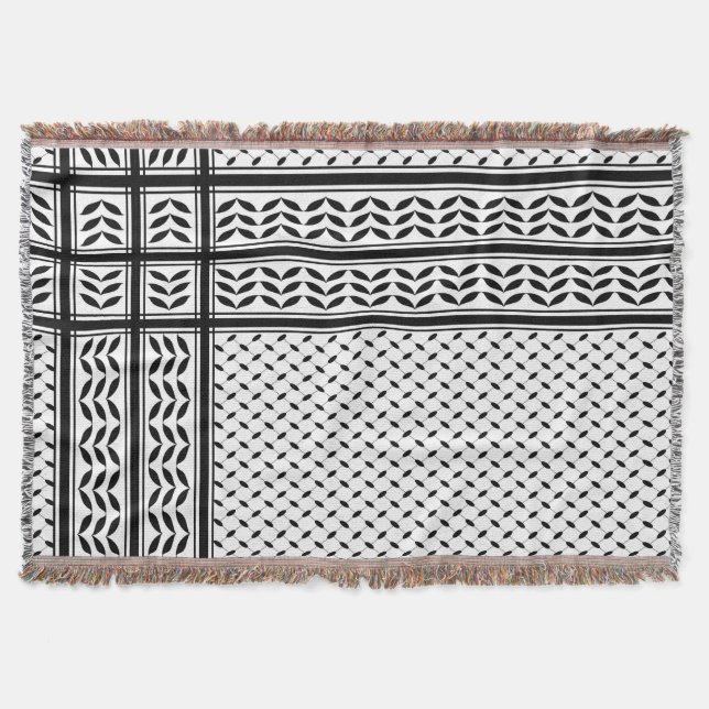 Keffiyeh Symbol of Palestine Resistance Pattern Throw Blanket (Front)
