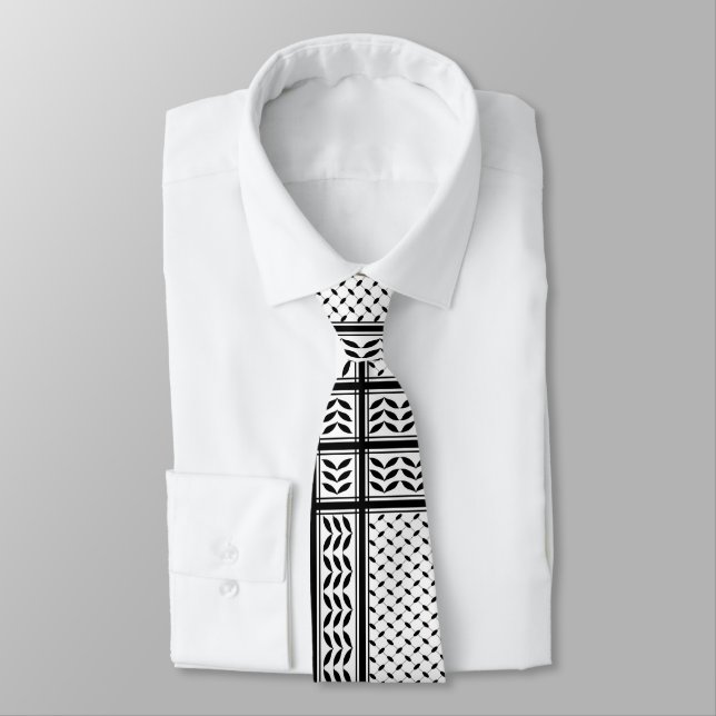 Keffiyeh Symbol of Palestine Resistance Pattern Tie (Tied)
