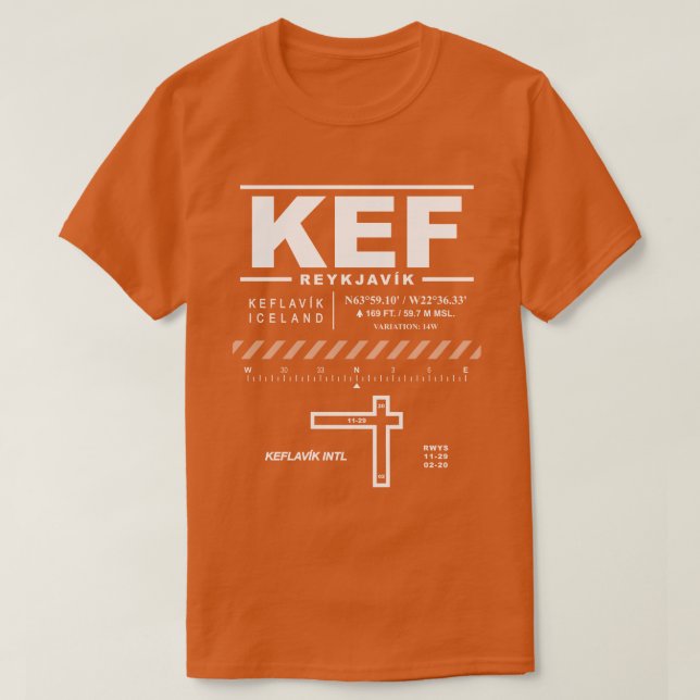 Keflavík International Airport KEF T-Shirt (Design Front)