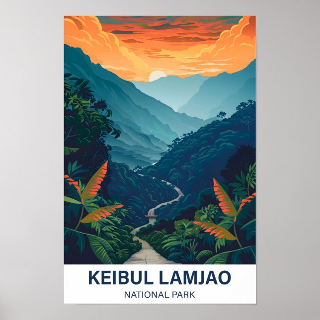 Keibul Lamjao National Park India Travel Poster (Front)