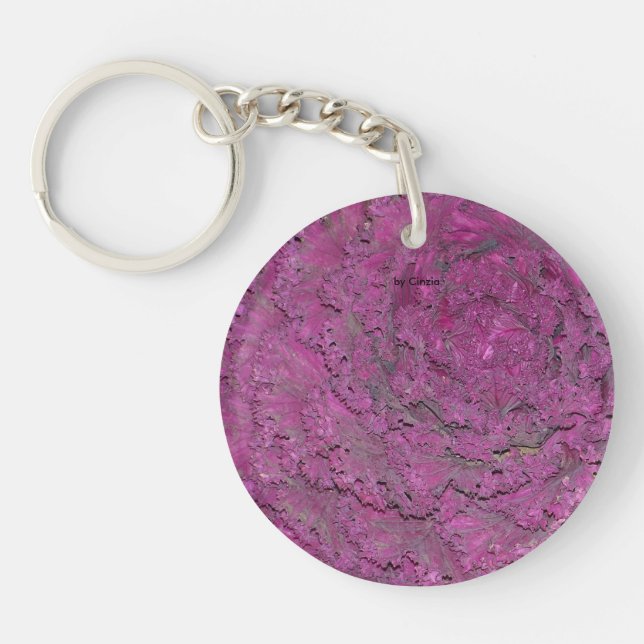 Keichain with picture of a purple cabbage key ring (Front)