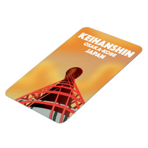 Keihanshin Osaka Kobe Japan Travel poster Magnet