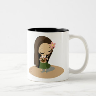 Keilana the Hula Girl Two-Tone Coffee Mug