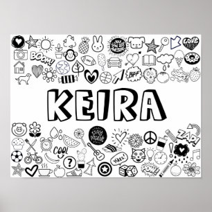 'KEIRA' Colour-it-Yourself Outline Design Poster