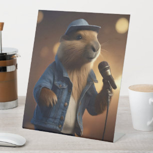 Keith Capybara Country Western Singer, Pedestal Sign