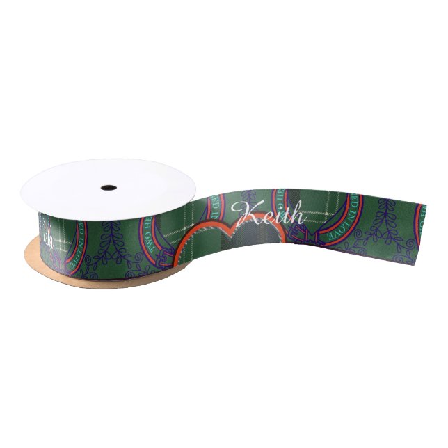 Keith clan Plaid Scottish tartan Satin Ribbon (Spool)