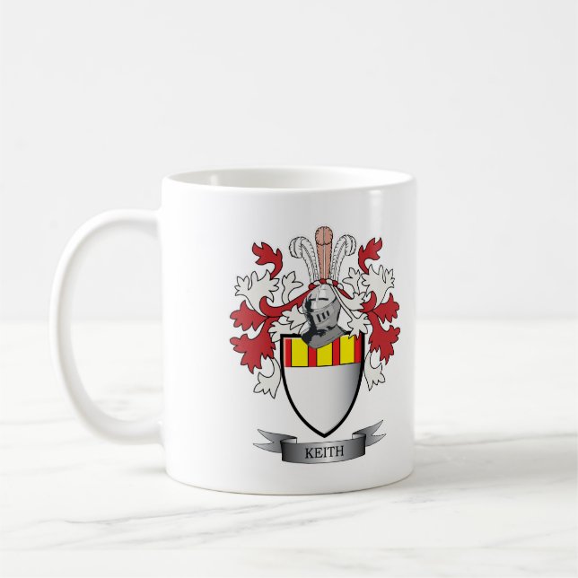 Keith Family Crest Coat of Arms Coffee Mug (Left)