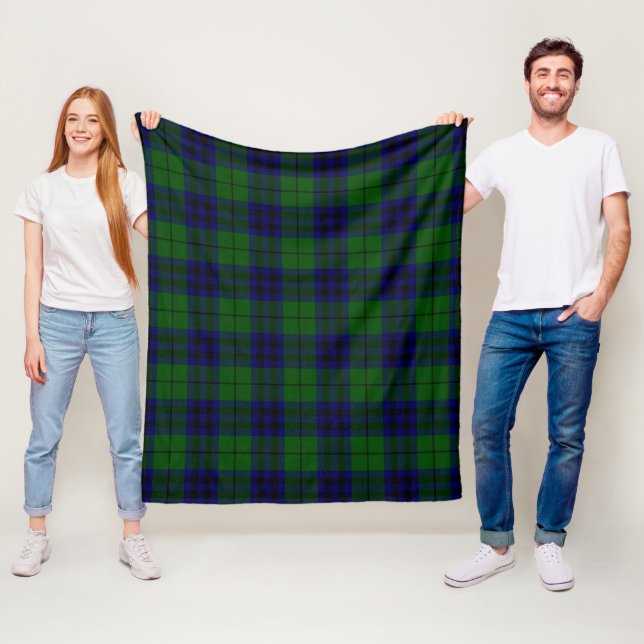 Keith Modern Plaid Fleece Blanket (In Situ)