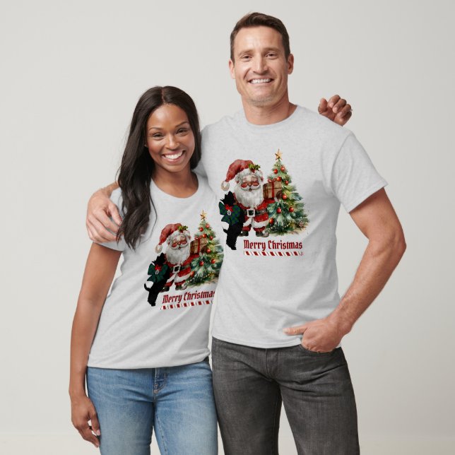Keith Scottie Dog Christmas Personalised  T-Shirt (Unisex)