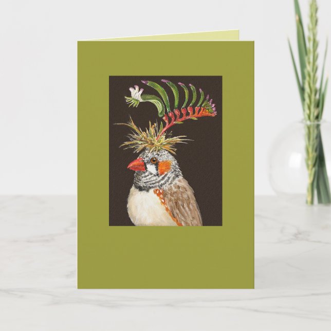Keith, zebra finch card (Front)