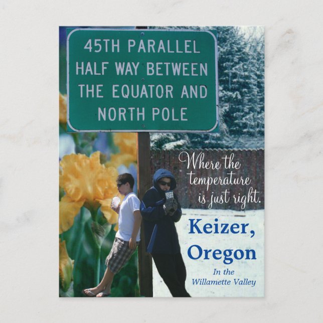 Keizer Oregon Iris Capital 45th Parallel Postcard (Front)