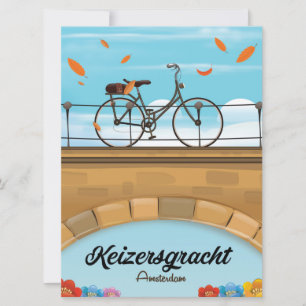 Keizersgracht Canal Amsterdam travel poster Invitation