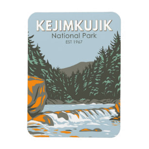 Kejimkujik National Park Canada Vintage Art Magnet