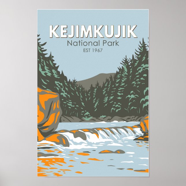 Kejimkujik National Park Canada Vintage Art Poster (Front)