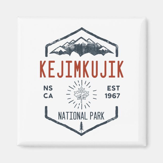 Kejimkujik National Park Canada Vintage Distressed Magnet (Front)