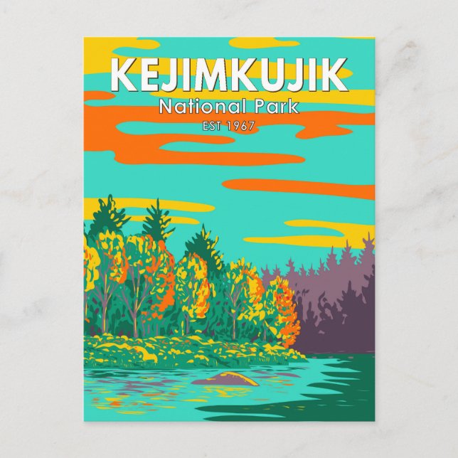 Kejimkujik National Park Still Brook Canada Retro Postcard (Front)