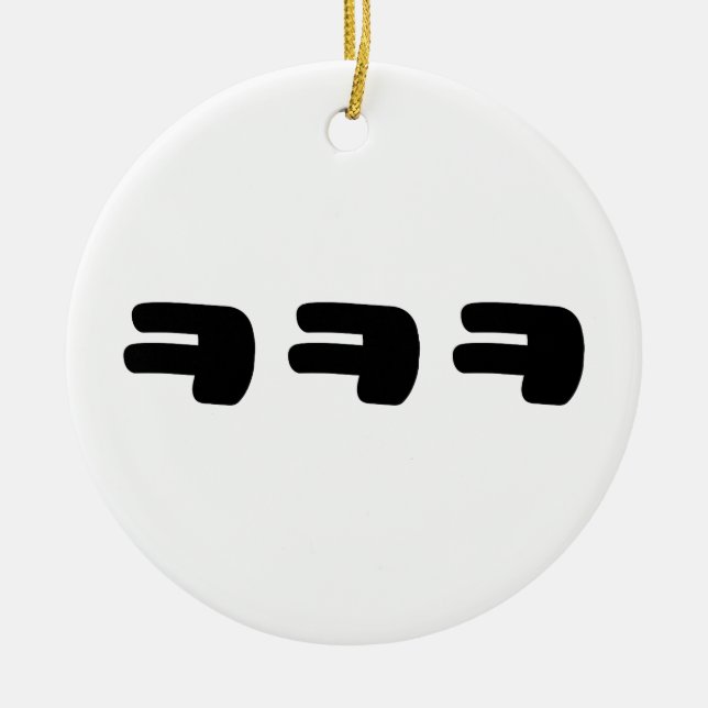 KEKEKE ㅋㅋㅋ Korean Slang Ceramic Tree Decoration (Front)