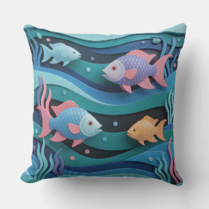 Kelengan Fish Relief 3D Batik Motif Cushion