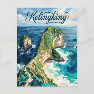 Kelingking Beach Indonesia Postcard