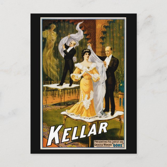 Kellar ~ "Gone" Postcard (Front)