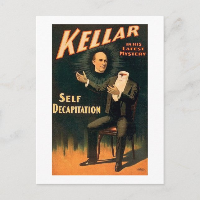 Kellar the Magician - Self Decapitation - Vintage Postcard (Front)