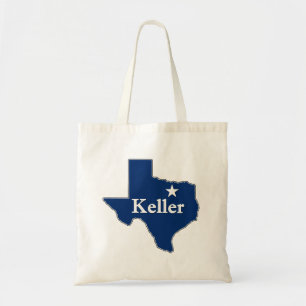 Keller, Texas Lone Star State Map Cute K-Town Tote Bag