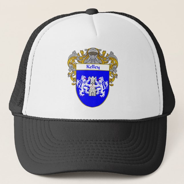 Kelley Coat of Arms (Mantled) Trucker Hat (Front)
