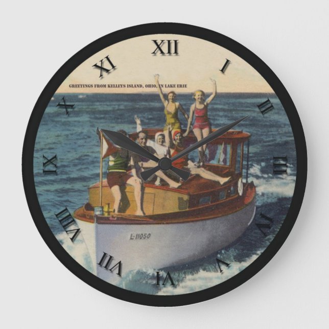 Kelleys Island Ohio Post Card Clock (Front)