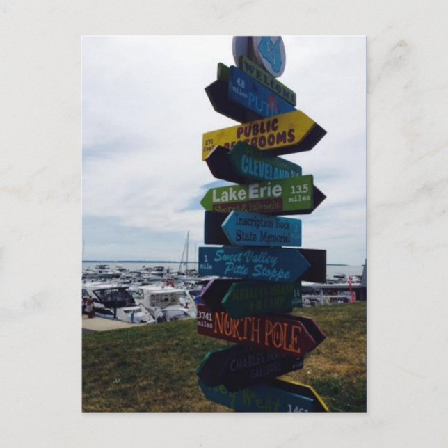 Kelley's Island, Ohio Sign Photo Postcard (Front)