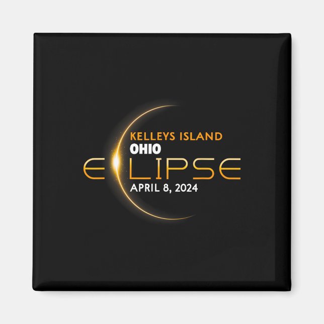Kelleys Island Ohio Total Solar Eclipse 2024  Magnet (Front)