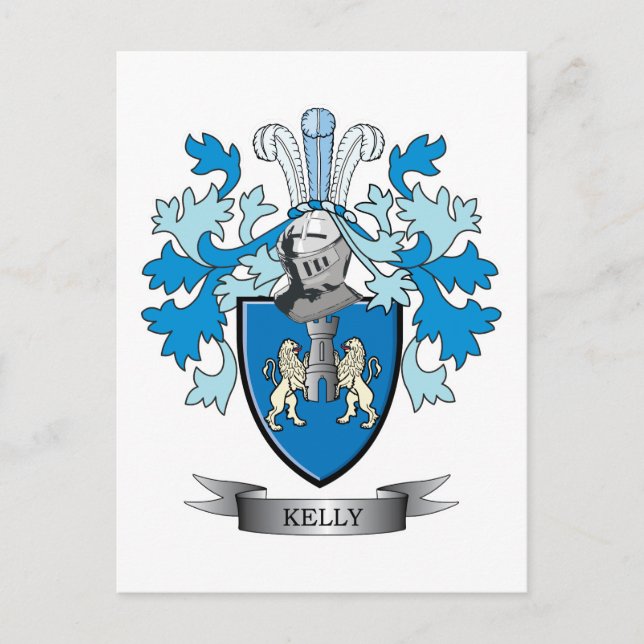 Kelly-Coat-of-Arms Postcard (Front)
