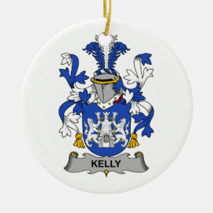 Kelly Family Crest Ceramic Tree Decoration