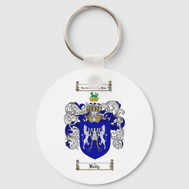KELLY FAMILY CREST -  KELLY COAT OF ARMS KEY RING (Front)